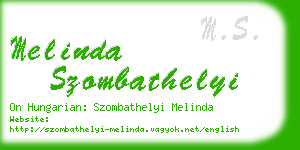 melinda szombathelyi business card